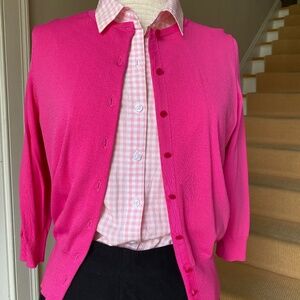 Ann Taylor, pink summer cardigan with 3/4 sleeves, medium